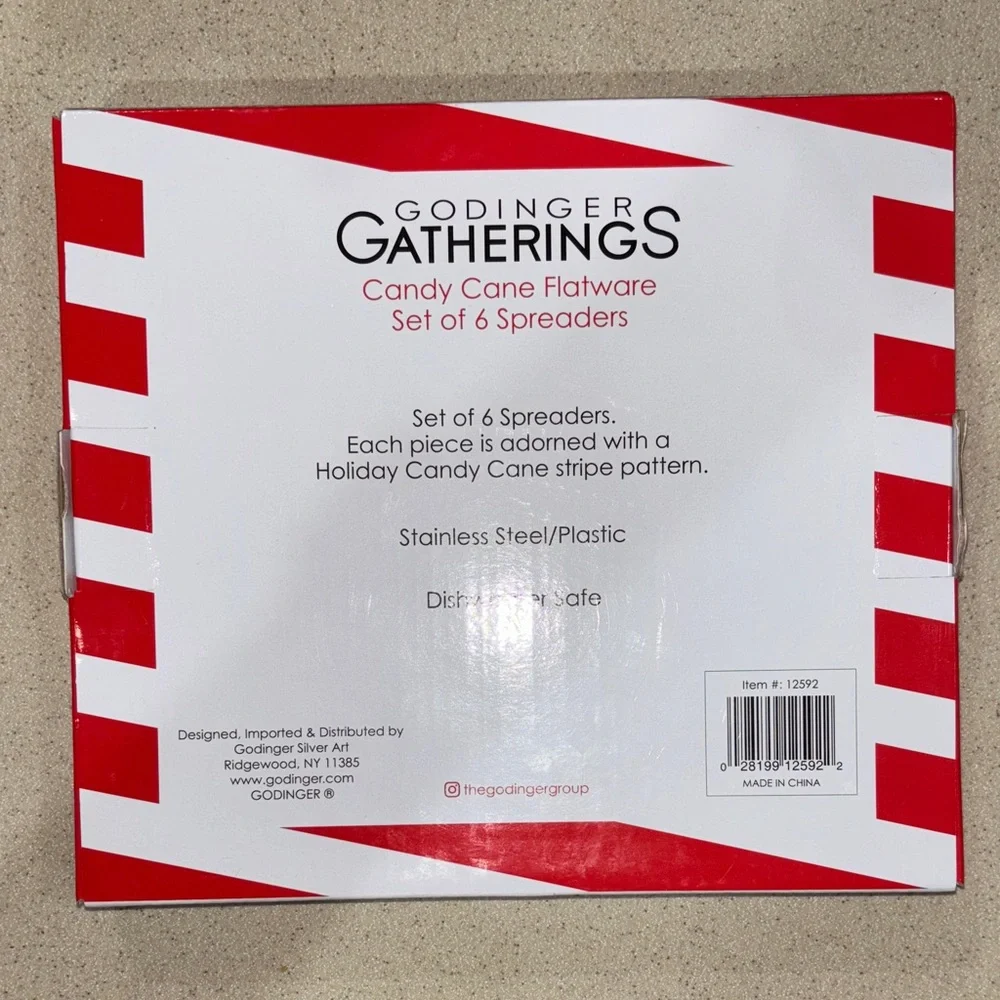 Candy Cane Flatware | 6 piece Spreaders Set
